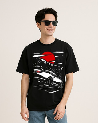 JoyandHappiness Graphic Print Men Round Neck Black T-Shirt