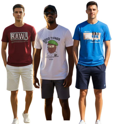 Untldla Graphic Print Men Round Neck Multicolor T-Shirt