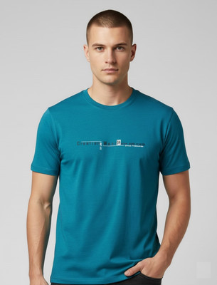 SAND PIPER Solid Men Round Neck Dark Blue T-Shirt