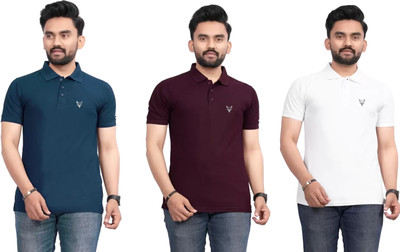 Tween Trends Solid Men Polo Neck Reversible Multicolor T-Shirt