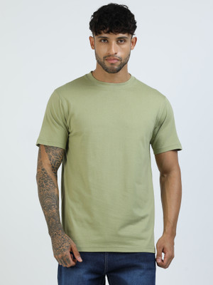 Chill Factor Solid Men Round Neck Green T-Shirt