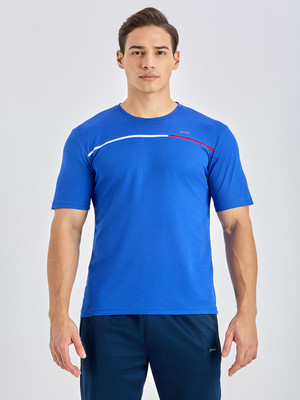 BLACK PANTHER Solid Men Round Neck Dark Blue T-Shirt