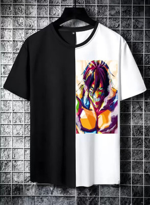 clickwell Striped Men Round Neck White T-Shirt