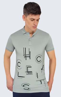 METRONAUT Printed Men Polo Neck Grey T-Shirt