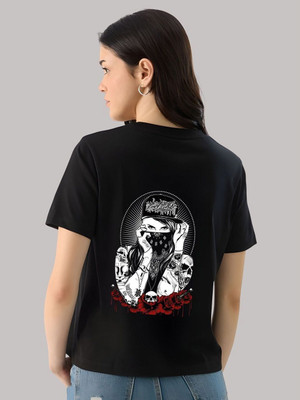 SZN Graphic Print Women Round Neck Black T-Shirt