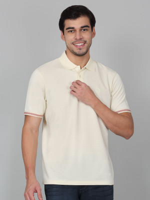 CANTABIL Solid Men Polo Neck White T-Shirt