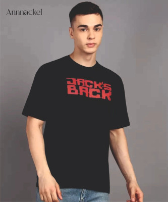 Aditi Fashion Typography Men Round Neck Black T-Shirt