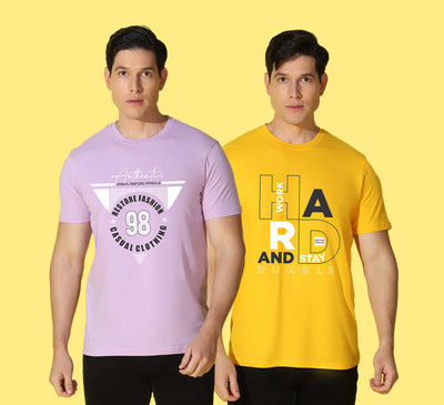 WOOSTRO Graphic Print Men Round Neck Multicolor T-Shirt