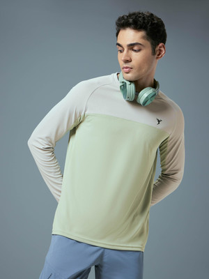 TECHNOSPORT Printed Men Round Neck Light Green T-Shirt