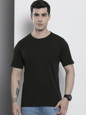 RULEDBYSUN Solid Men Round Neck Black T-Shirt