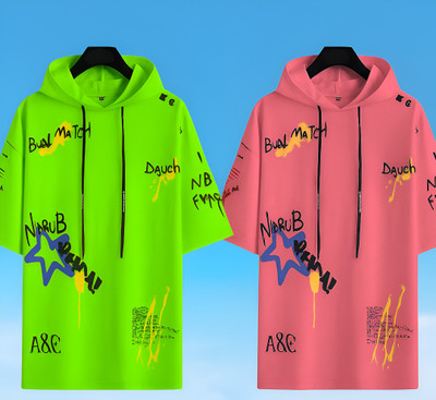 cnw Graphic Print Men Hooded Neck Multicolor T-Shirt