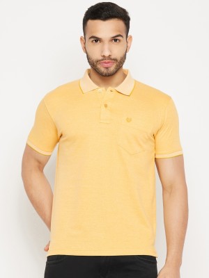 DUKE Self Design Men Polo Neck Yellow T-Shirt