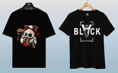stylesmyth Printed Men Round Neck Multicolor T-Shirt