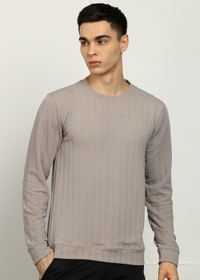 FUBAR Self Design Men Round Neck Grey T-Shirt