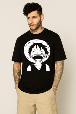 Be Crazy Graphic Print Men Round Neck Black T-Shirt