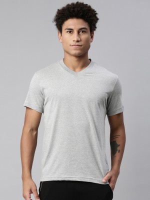 LEVI'S Solid Men V Neck Grey T-Shirt