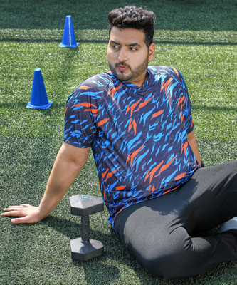 Instafab Plus Printed Men V Neck Multicolor T-Shirt