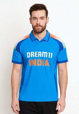 Ryze Printed Men Polo Neck Blue T-Shirt