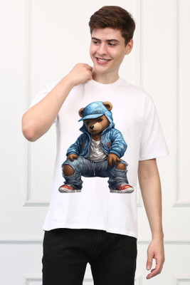 Awaken Armor Printed Men Round Neck White T-Shirt