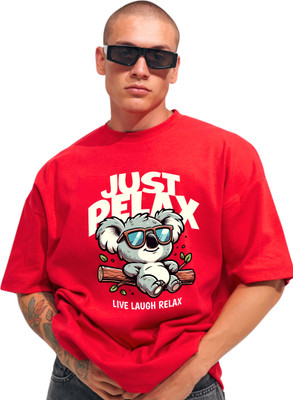 Cool Plus Graphic Print Men Round Neck Red T-Shirt
