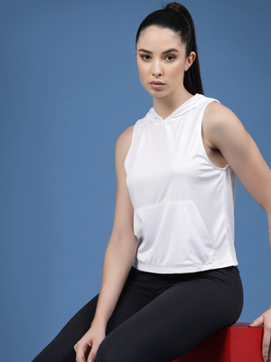 RIGO Solid Women Round Neck White T-Shirt