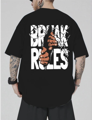 ALNIK Graphic Print Men Round Neck Black T-Shirt