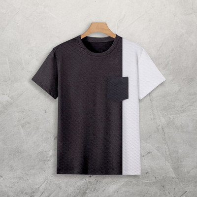 TANNU FAB Self Design Men Round Neck Black T-Shirt