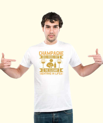 UDNAG Typography Men Round Neck White T-Shirt