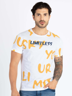 Status Quo Printed, Typography Men Round Neck White T-Shirt
