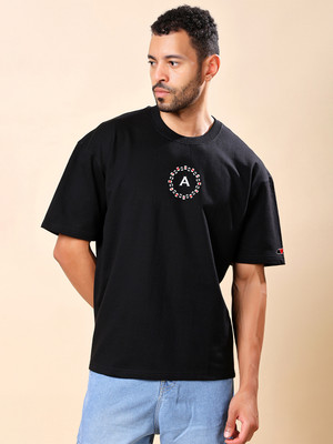 FRISKERS Solid Men Round Neck Black T-Shirt