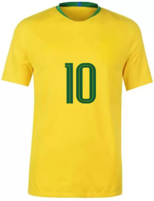YUTU Printed Men Round Neck Yellow T-Shirt