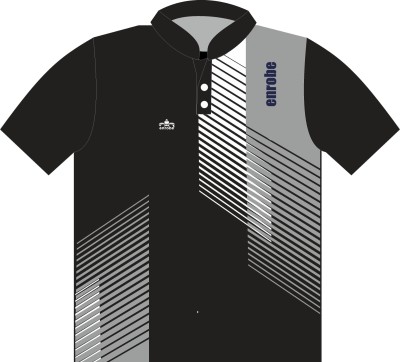 Enrobe Printed Men Polo Neck Black, Grey, White T-Shirt
