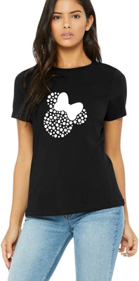 Nilan Tees Wear Printed Women Round Neck Black T-Shirt