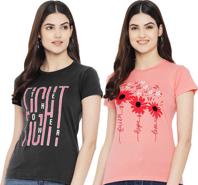 Tromko Graphic Print Women Round Neck Multicolor T-Shirt