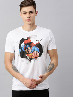 Kook N Keech Superman Printed Men Round Neck White T-Shirt