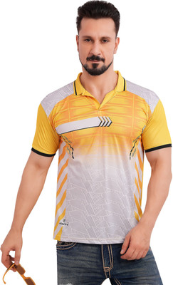 FABWAX Printed Men Polo Neck Multicolor T-Shirt