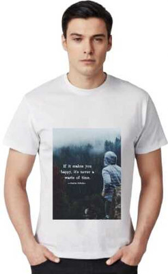 Digiflex Printed, Graphic Print Men Round Neck White T-Shirt