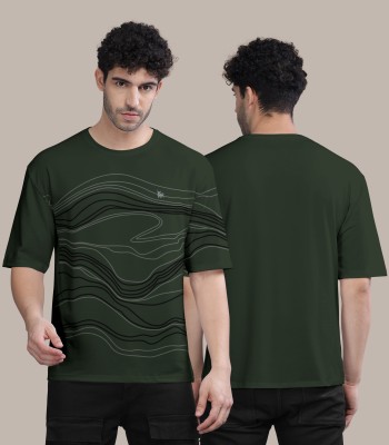 Bullmer Printed, Typography Men Round Neck Dark Green T-Shirt