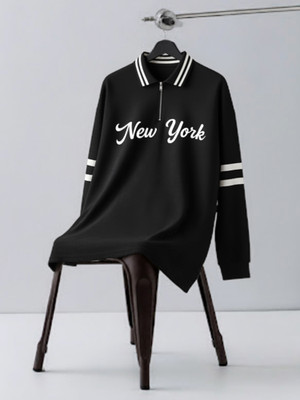 Jump Cuts Printed Men Polo Neck Black, White T-Shirt