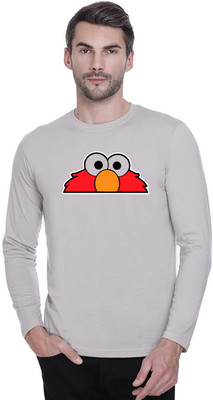 LV CARE Printed, Self Design Men Round Neck Grey T-Shirt