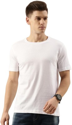 Bene Kleed Solid Men Round Neck White T-Shirt