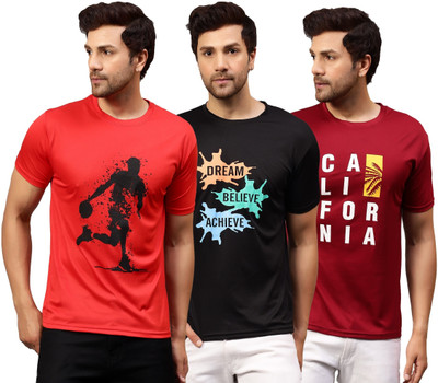 Garmin Printed Men Round Neck Multicolor T-Shirt