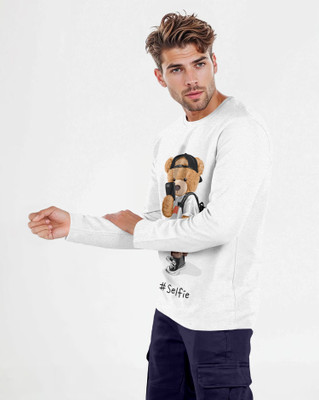 Triptee Printed Men Round Neck White T-Shirt