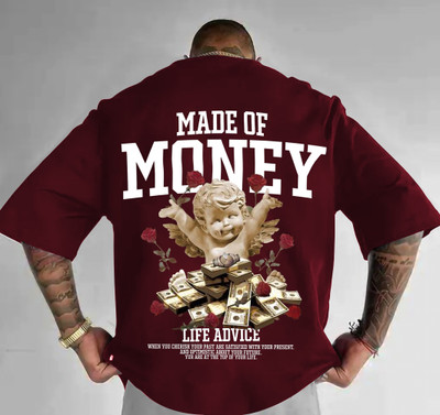 LGR FASHION Printed Men Round Neck Maroon T-Shirt