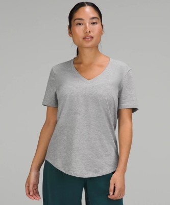 Ap'pulse Solid Women Round Neck Grey T-Shirt