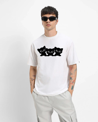 HouseOfCommon Printed Men Round Neck White T-Shirt