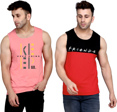 SLOWLORIS Graphic Print Men Round Neck Pink, Black, Red T-Shirt