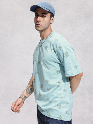 WROGN Printed Men Round Neck Blue T-Shirt