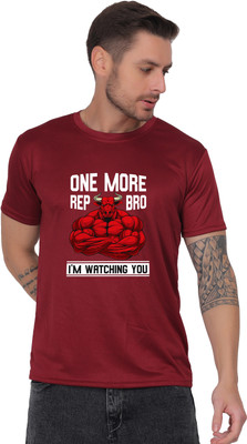 ZAYOKI Graphic Print Men Round Neck Maroon T-Shirt