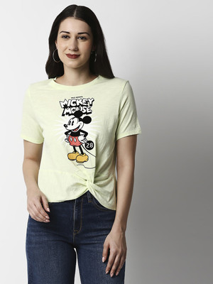 Pepe Jeans Graphic Print Women Round Neck Green T-Shirt